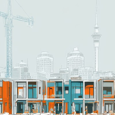 Auckland skyline illustration